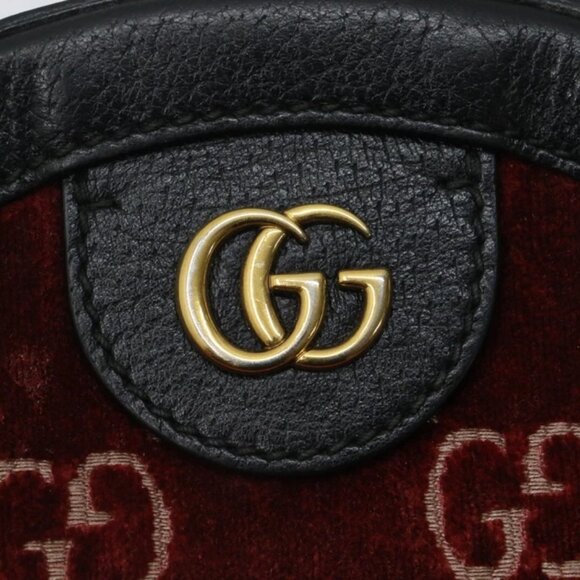 Gucci Ophidia Round Shoulder Bag GG Velvet Mini Red 574978 - Picture 11 of 14